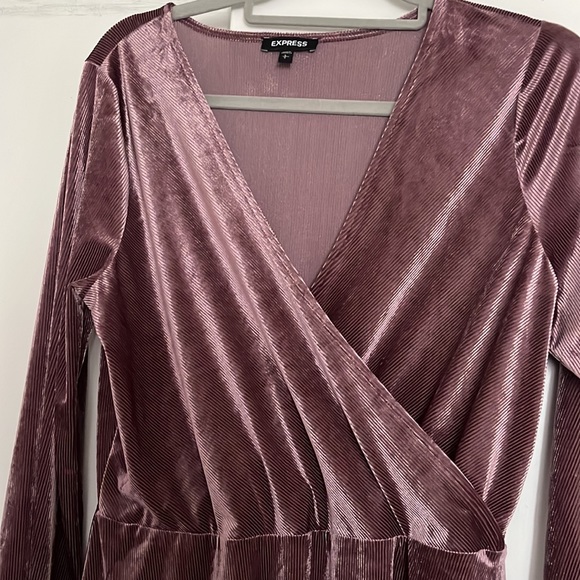 Express Velvet Wrap Dress - Picture 2 of 8